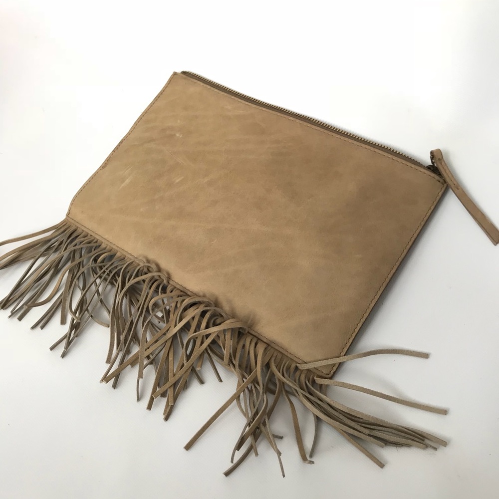 Madewell Fringe Leather boho Clutch